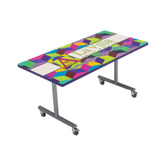 AmTab Mobile Folding Booth Table MBZT244 - Expansive Spaces