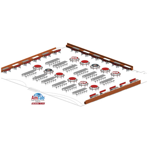 Sièges pliants mobiles AmTab avec table MFBS246