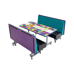 AmTab Mobile Folding Booth Seating with Table MFBSP244-D - Expansive Spaces
