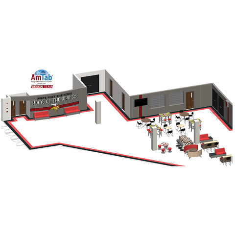 AmTab Mobile Booth Seating - Quarter Circle QMBS244